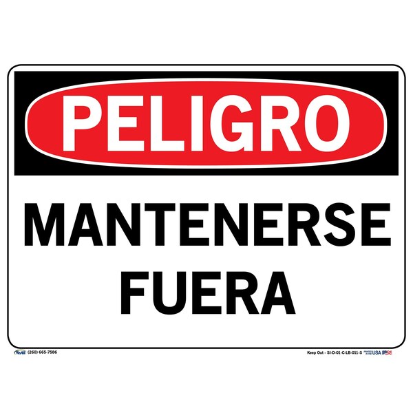 Vinyl Label Sign, 10-1/2" Height, 14-1/2" Width, Vinyl Label, Rectangle, Spanish